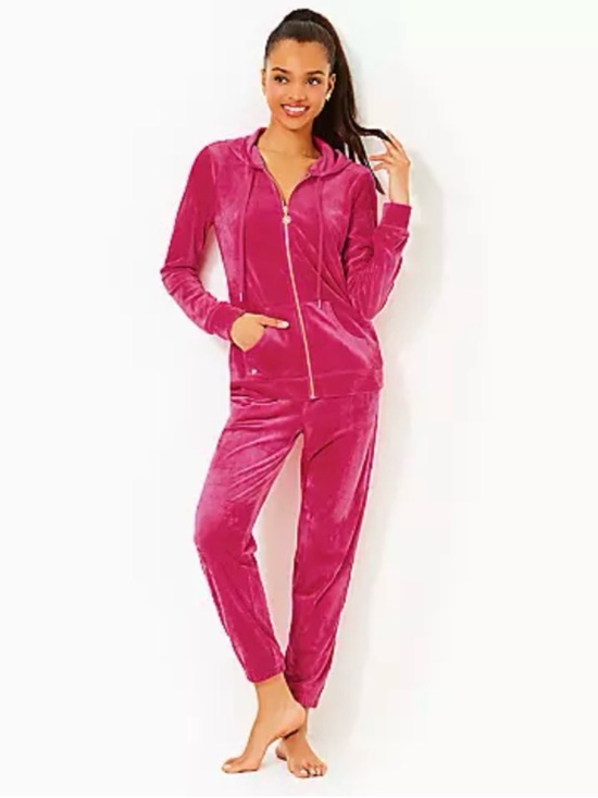 Lilly Pulitzer Other - Lilly Pulitzer Hot Pink Velour Joggers